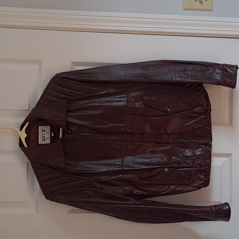 Mens Reddish-brown leather jacket